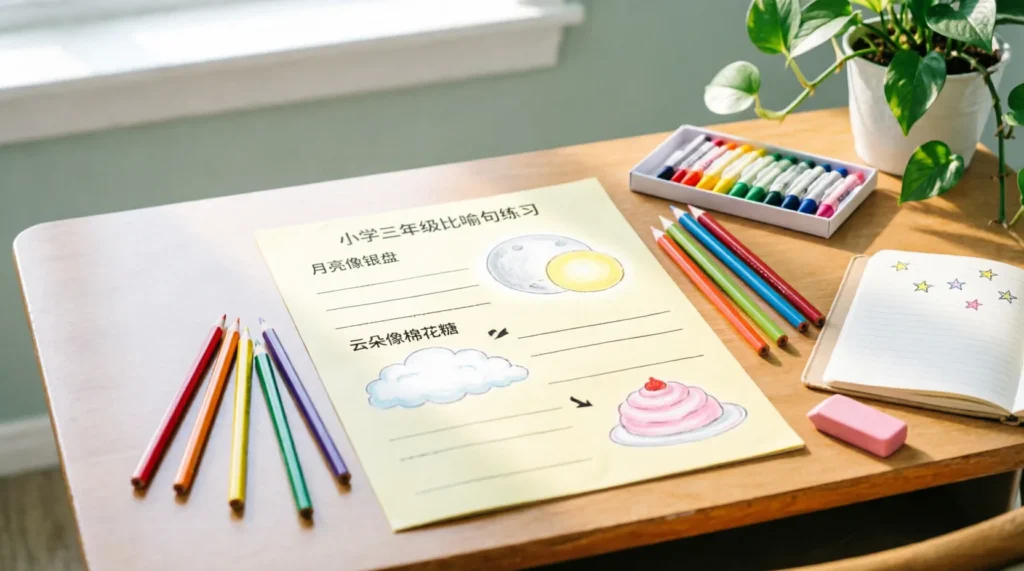 Similes Worksheet for Class 3: Teach Like and As Fast